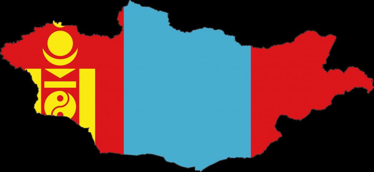 mapa Mongolia bandera