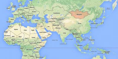 Munduko mapa erakutsiz Mongolia