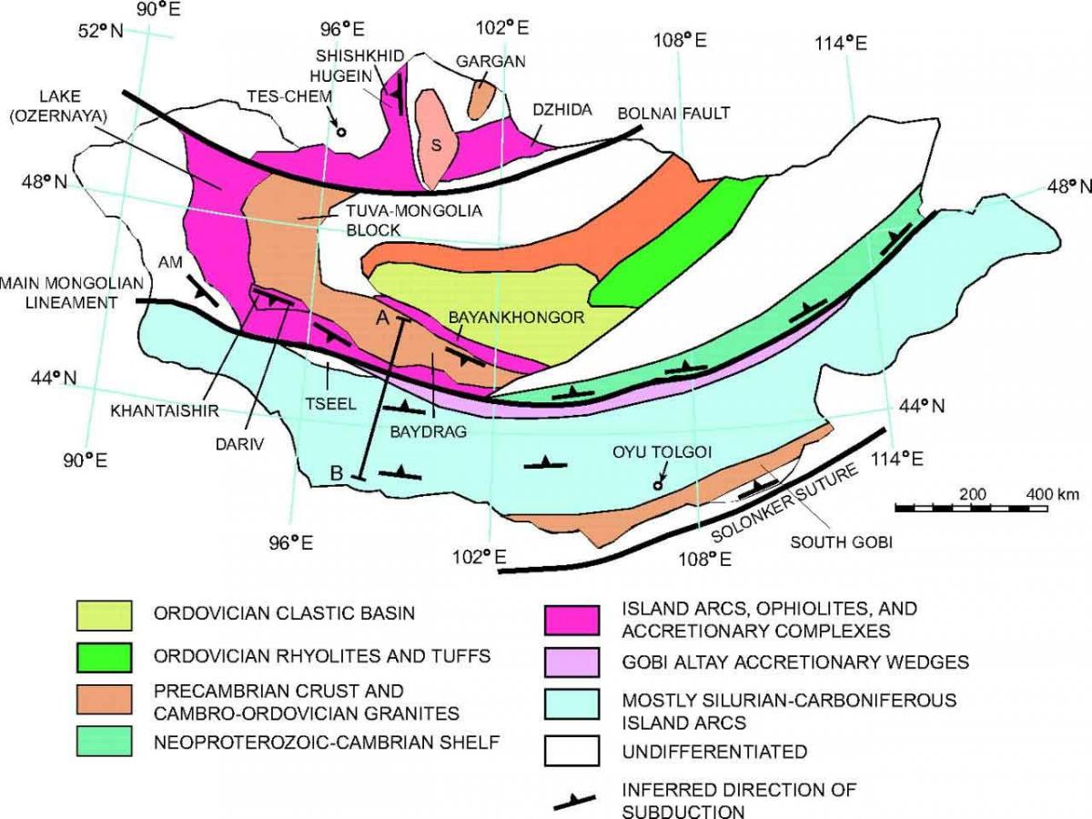 mapa mapa geologikoa Mongolia