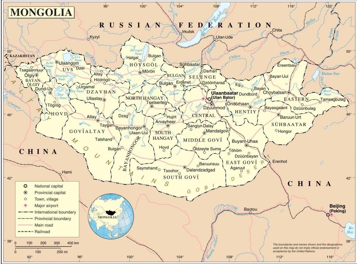 Mongolia herriko mapa