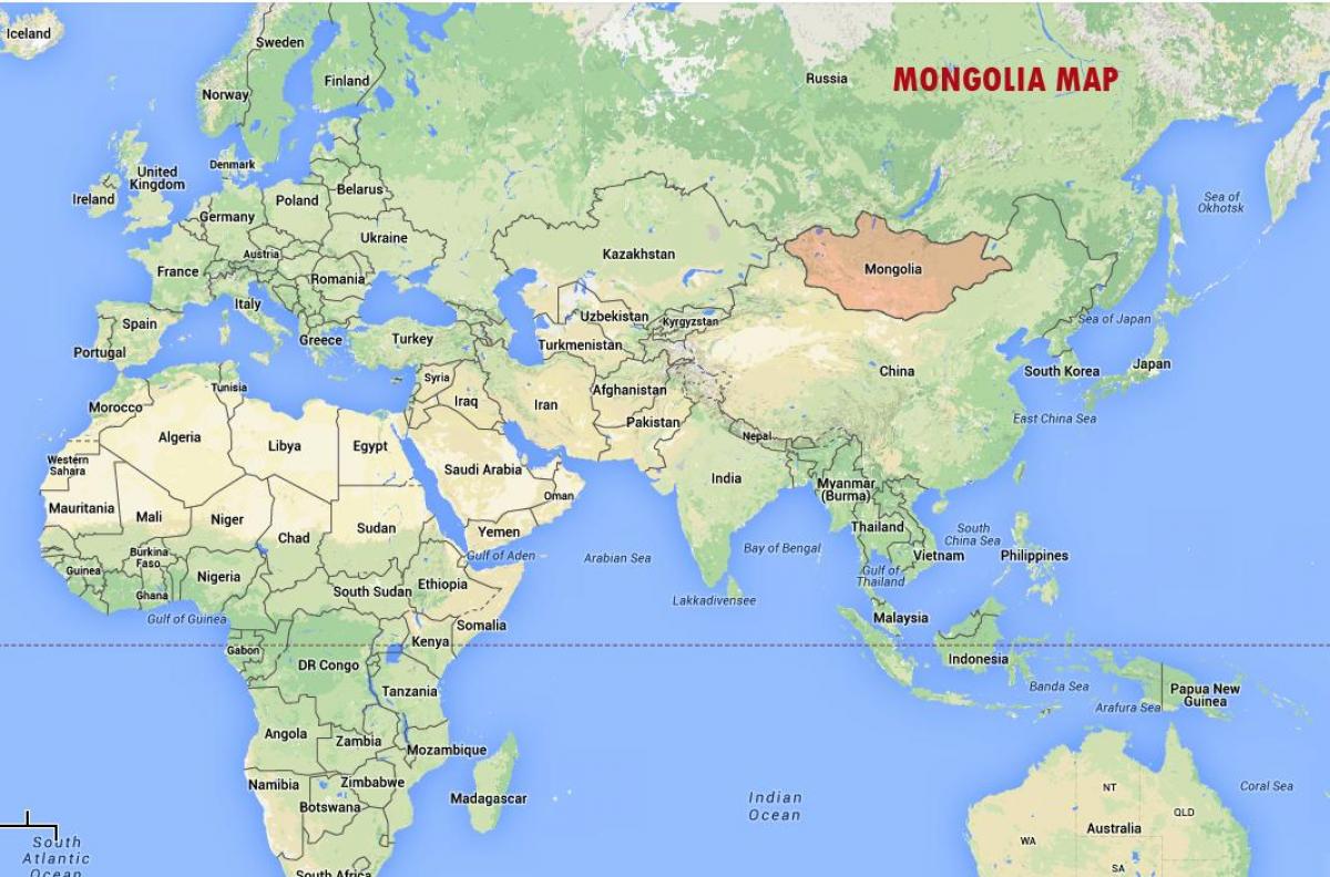 munduko mapa erakutsiz Mongolia