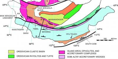 Mapa mapa geologikoa Mongolia