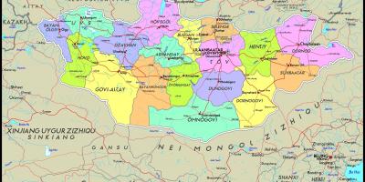 Fisiko mapa Mongolia