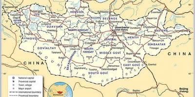 Mongolia turismo mapa