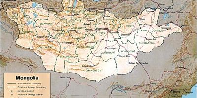 Mongolia geografikoaren mapa